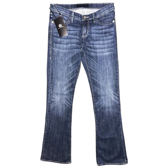 NWT Rock & Republic Kasandra Slim Fit Low-Rise Slight Flare Jeans 8M 30X32 - Picture 1 of 9